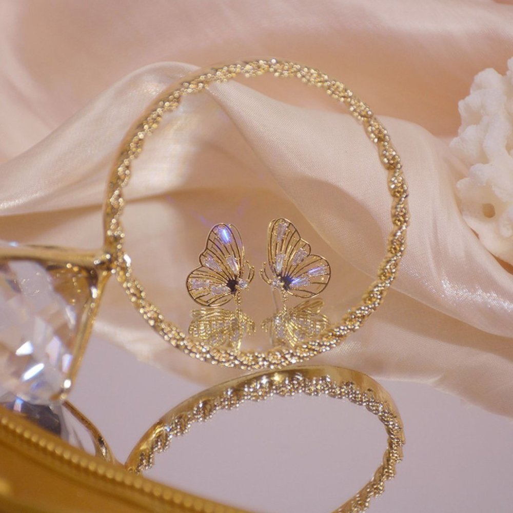 Butterfly Crystal Stud Earring